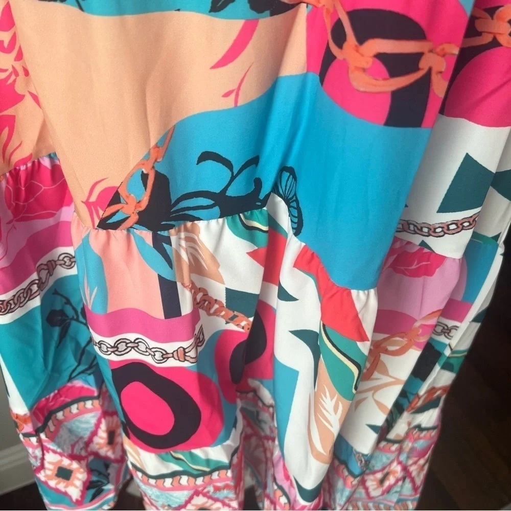 NWOT - Multicolor Mini Dress - Size Large